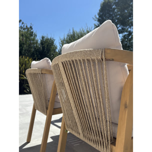 SERENA - Ensemble repas de jardin 6 places en bois d'acacia