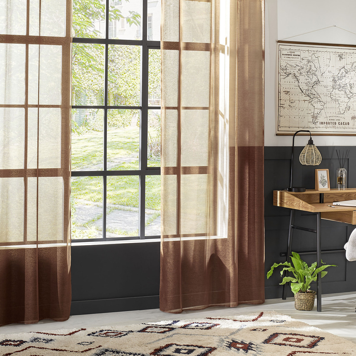 Voilage "Moly" 135x240cm rose terracotta