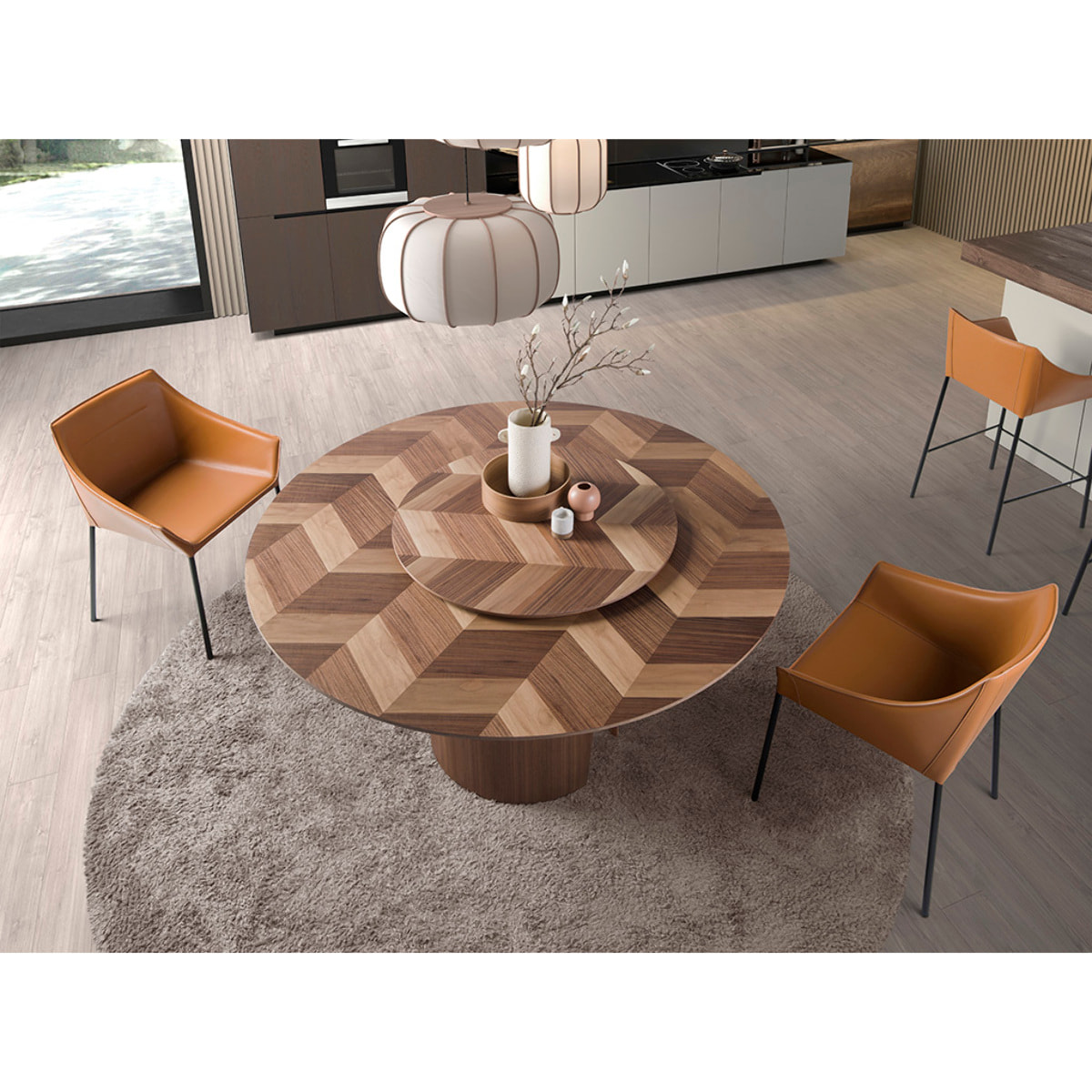 Silla Angel Cerdá con asiento y respaldo tapizados en polipiel en marrón patas de acero inoxidable en negro mate 62x60x79cm