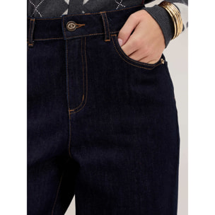 Motivi - Jeans cropped a vita alta con risvolto - Blu