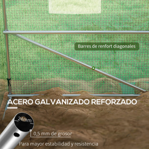 Invernadero de Exterior 6x3x2 m Invernadero de Túnel con Sistema de Riego Integrado 12 Ventanas con Malla y 1 Puerta Enrollable Invernadero para Jardín Patio Verde