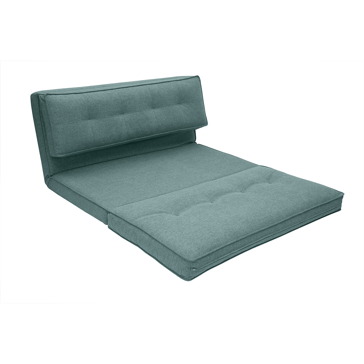 Chauffeuse 2 places convertible en tissu vert de gris SALLY