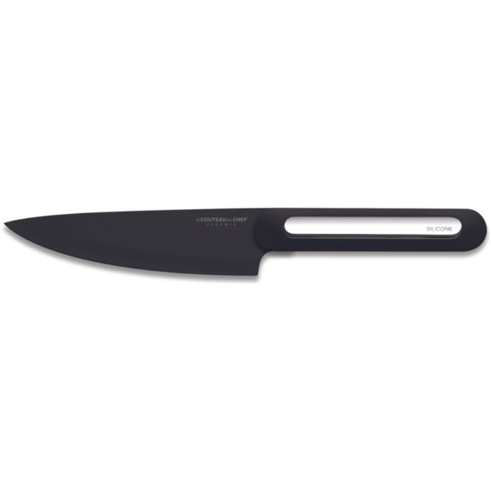 Couteau chef LE COUTEAU DU CHEF silicone manche - lame noir Blister Pegb