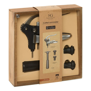 Coffret sommelier 4 pièces Jules tire-bouchon levier