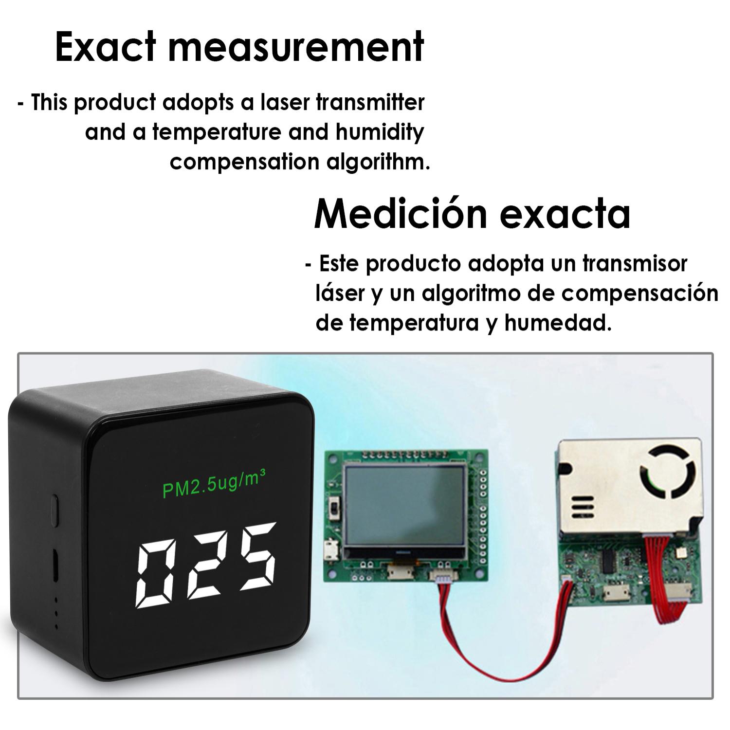 Detector portátil de contaminación. Indicador de calidad del aire.