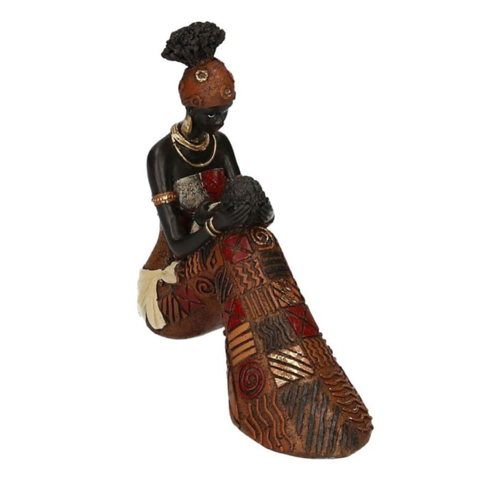 Statua in resina donna africana cm18,5x6h17