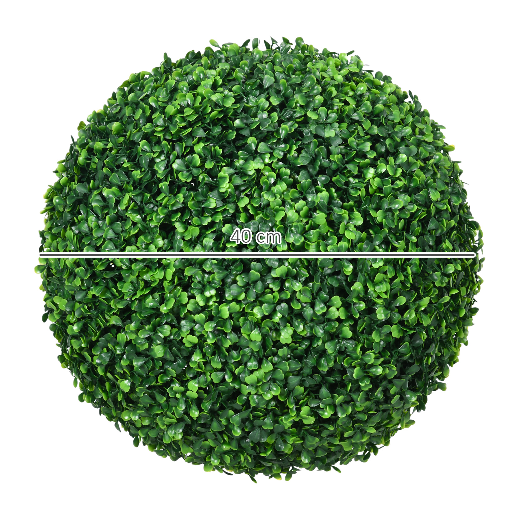 Lot de 2 buis artificiels topiaires artificielles en forme de boule Ø 40 cm PE vert