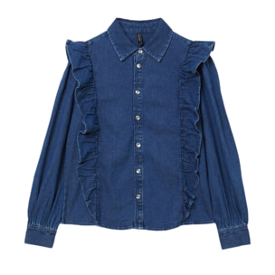 Camicia in denim con frill