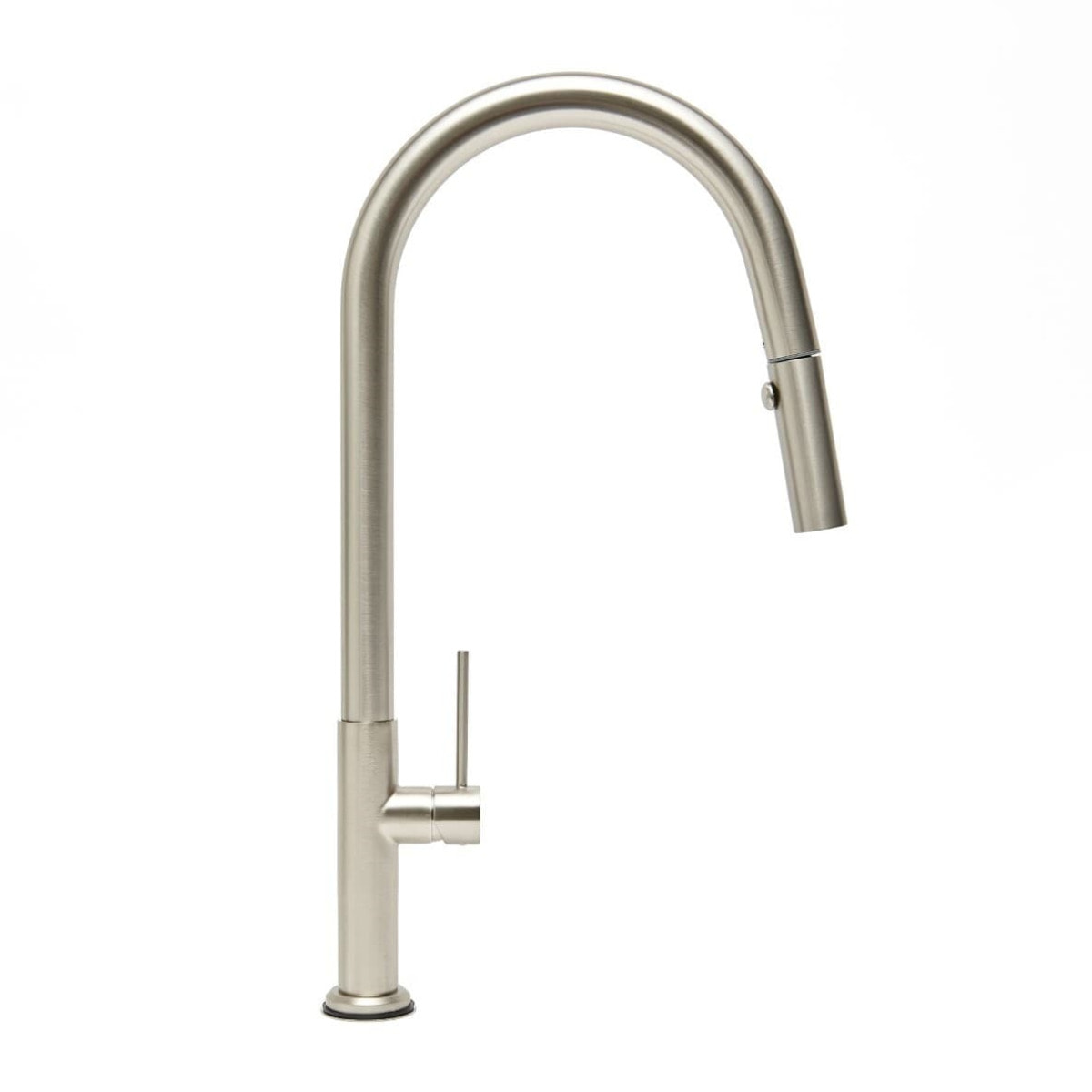 Mitigeur monocommande avec douchette extractible et bras pivotant, 2 jets, Aspect acier inox