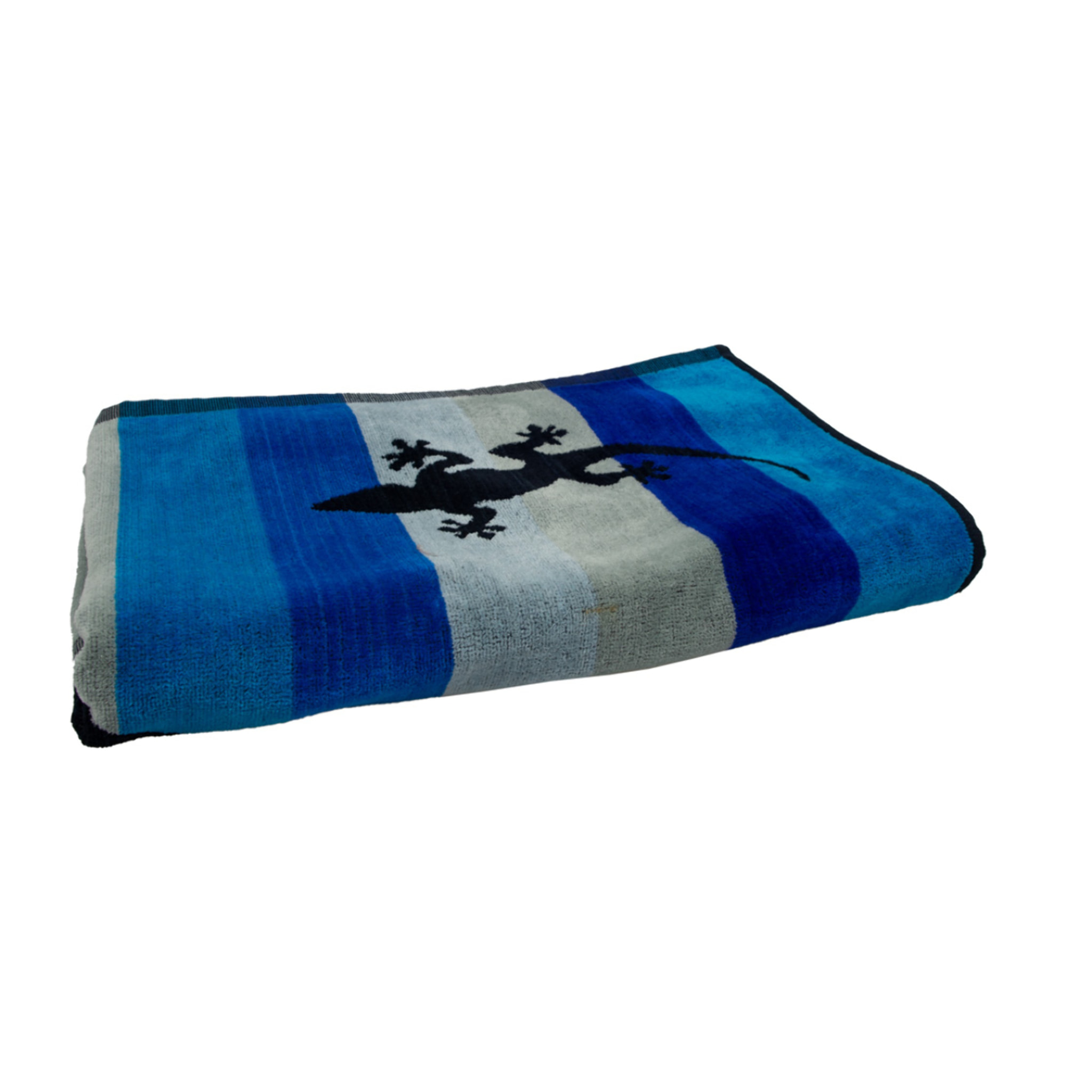 Telo Mare Spugna Jacquard Spiaggia Disegno Geko Stripe