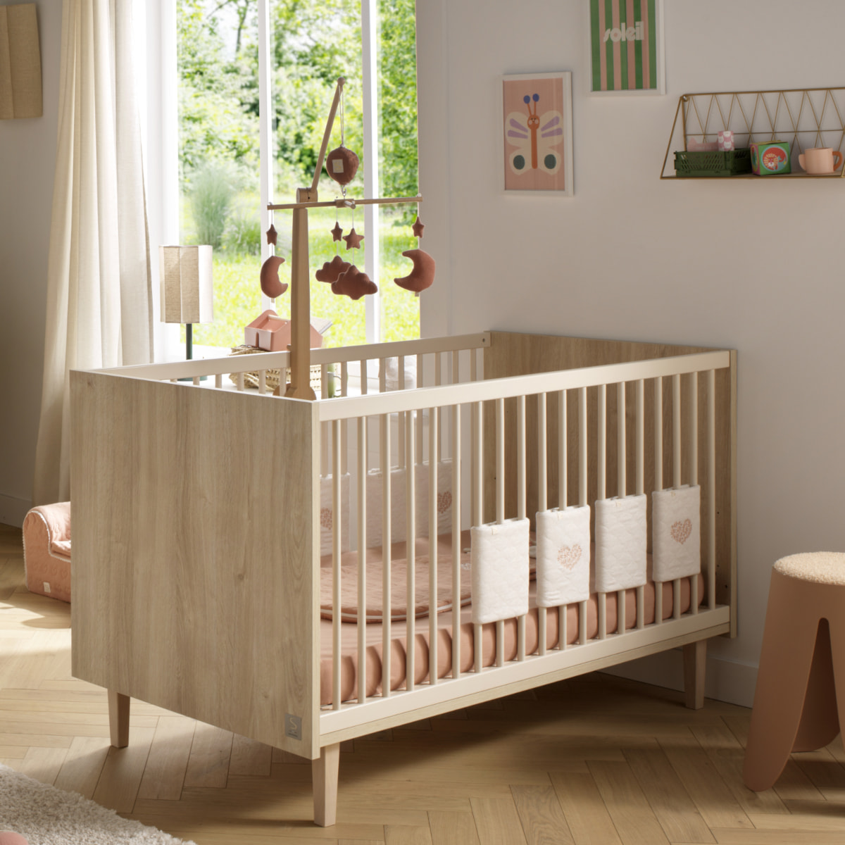 Lit évolutif 140x70 - Little Big bed sur pieds bois