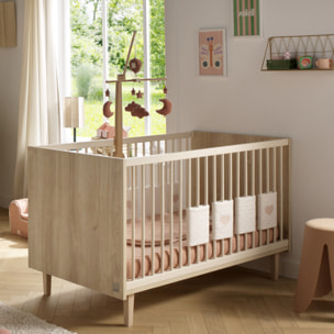 Lit évolutif 140x70 - Little Big bed sur pieds bois
