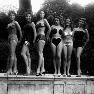 Affiche photo Modèles en maillot de bain Affiche + cadre en bois - Chêne