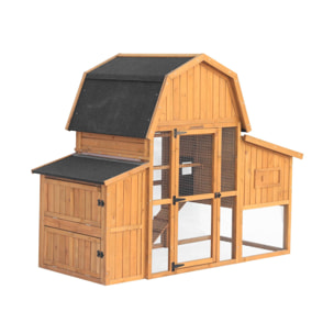 Poulailler 6 poules bois de sapin - 195.5 x 90 x 152.5 cm - Gasconne