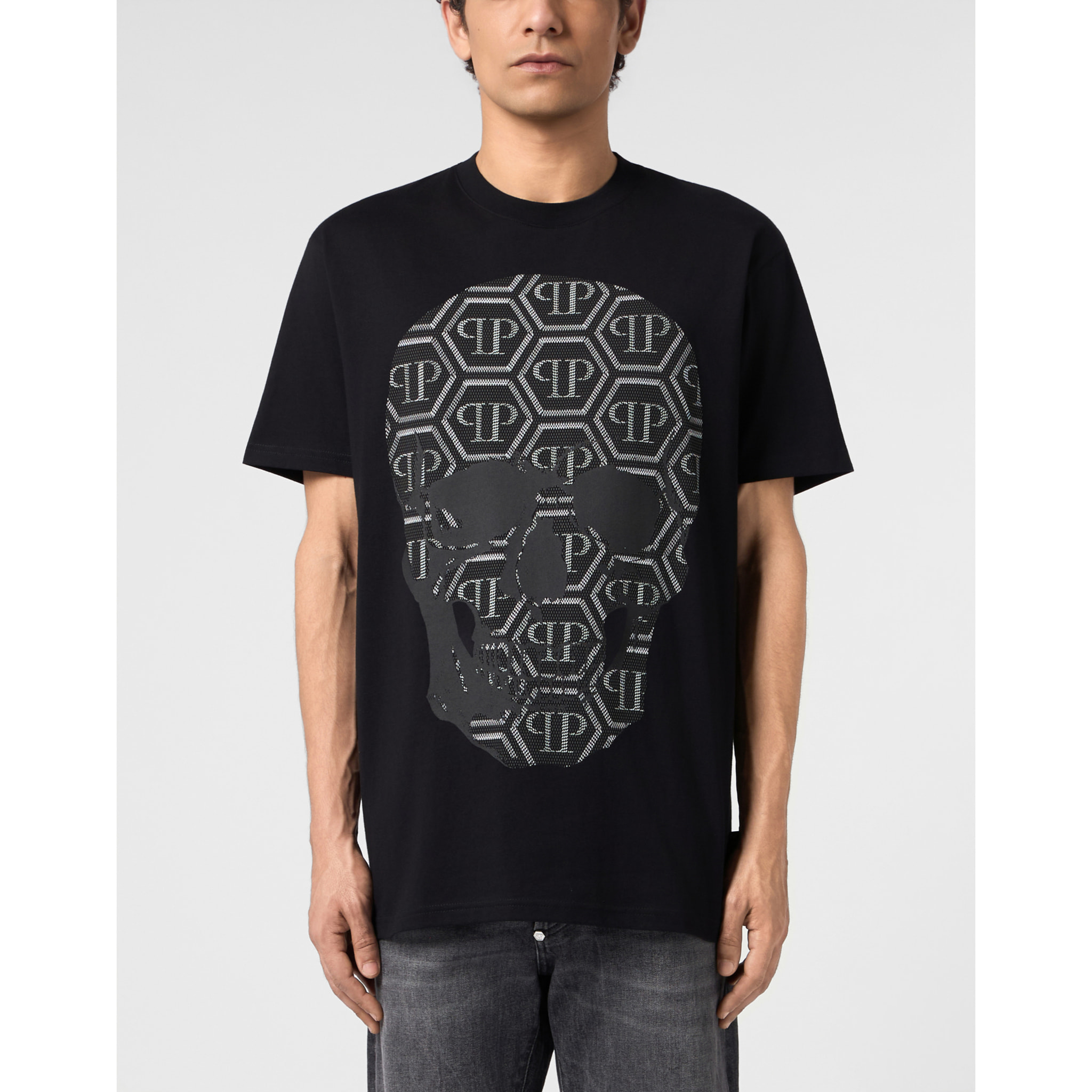 PHILIPP PLEIN Camiseta de cuello redondo y manga corta SKULL