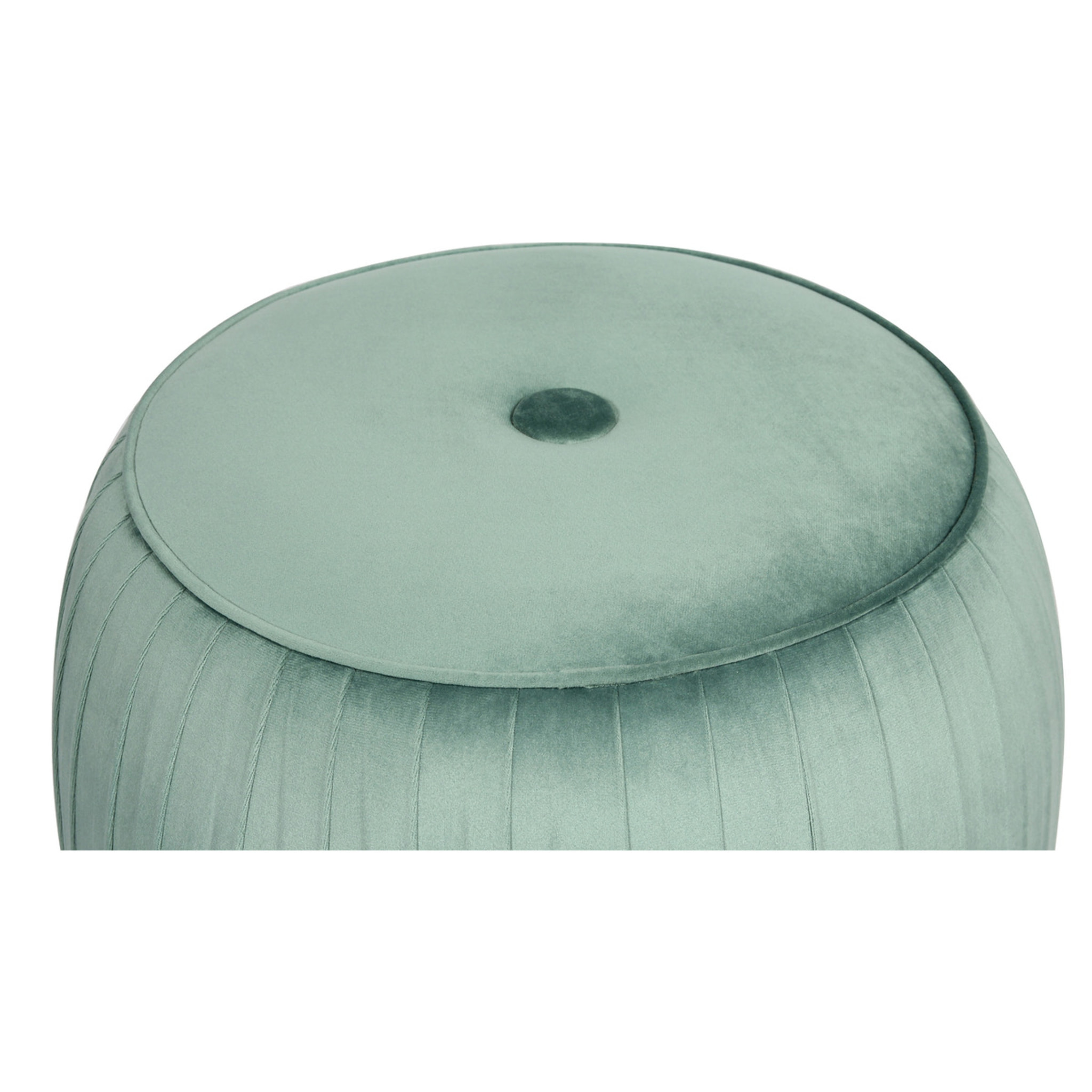 Pouf contenitore Lyla in velluto verde menta
