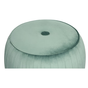Pouf contenitore Lyla in velluto verde menta