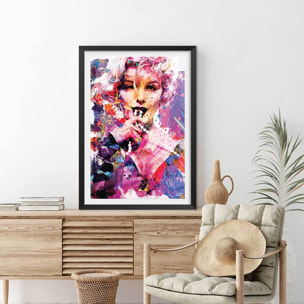 Affiche illustration graffiti marilyn Affiche sous cadre noir