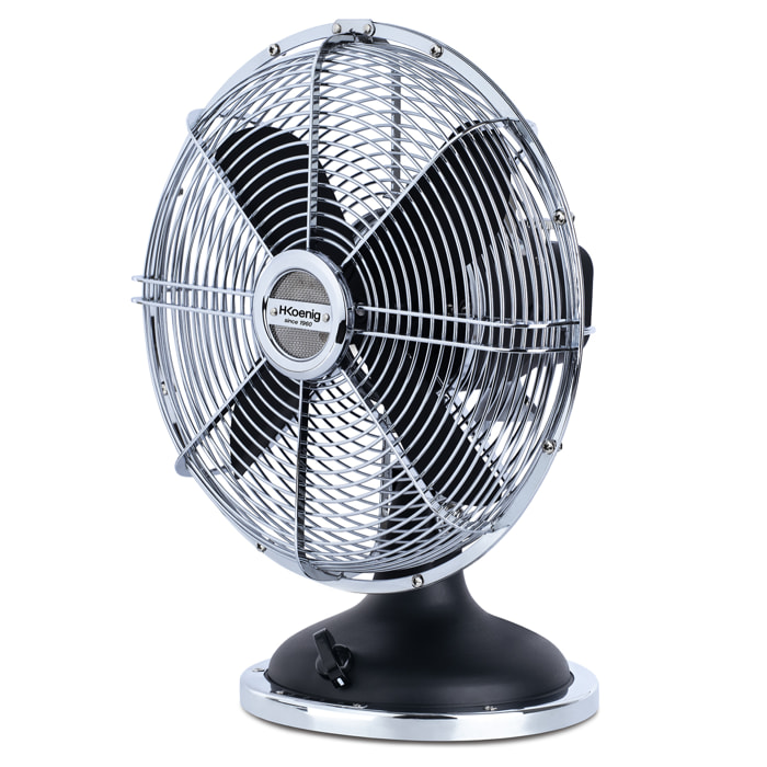 Ventilador En Metal, 3 Velocidades, 4 Aspas, Diseño Retro.