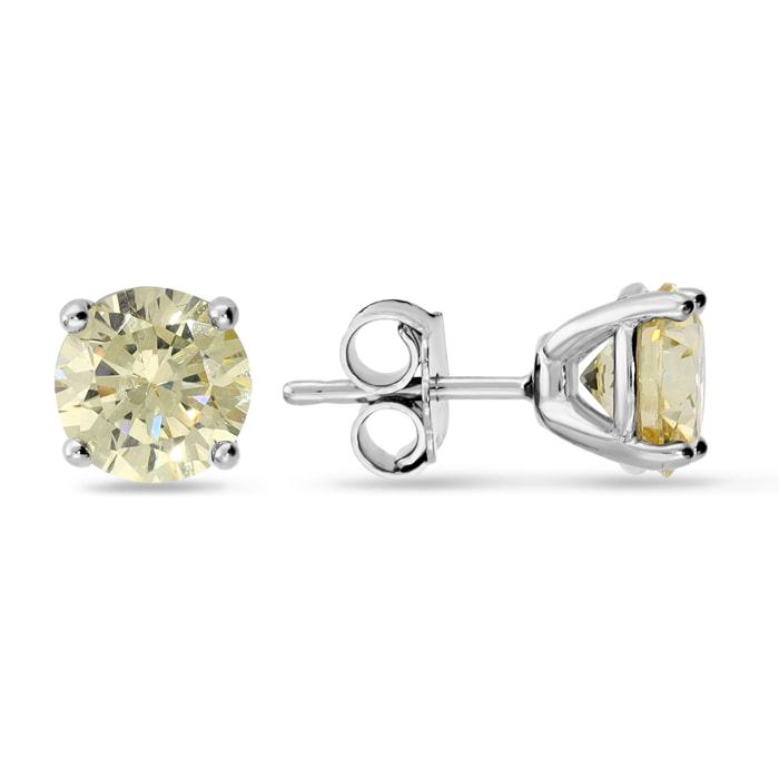 Orecchini Punto Luce in Argento 925 con Cubic Zirconia Champagne