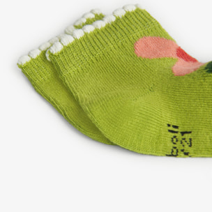 Pack calcetines para niña estampados de color salmón