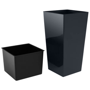 2 unidades de maceta alta urbi 49 litros, de plástico, 32,5 x 32,5 x 61 cm antracita