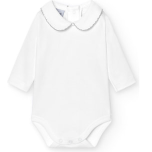 Body bebé manga larga cuello polo piqué