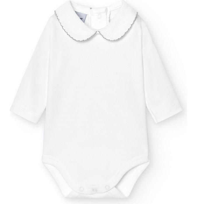 Body bebé manga larga cuello polo piqué