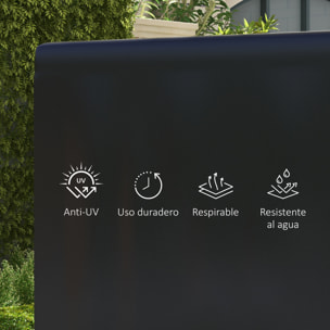 Funda Balancín Jardín, Funda Columpio Jardín Exterior, Cubierta de Columpio con Cremallera, Impermeable, 215x155x150 cm, Negro