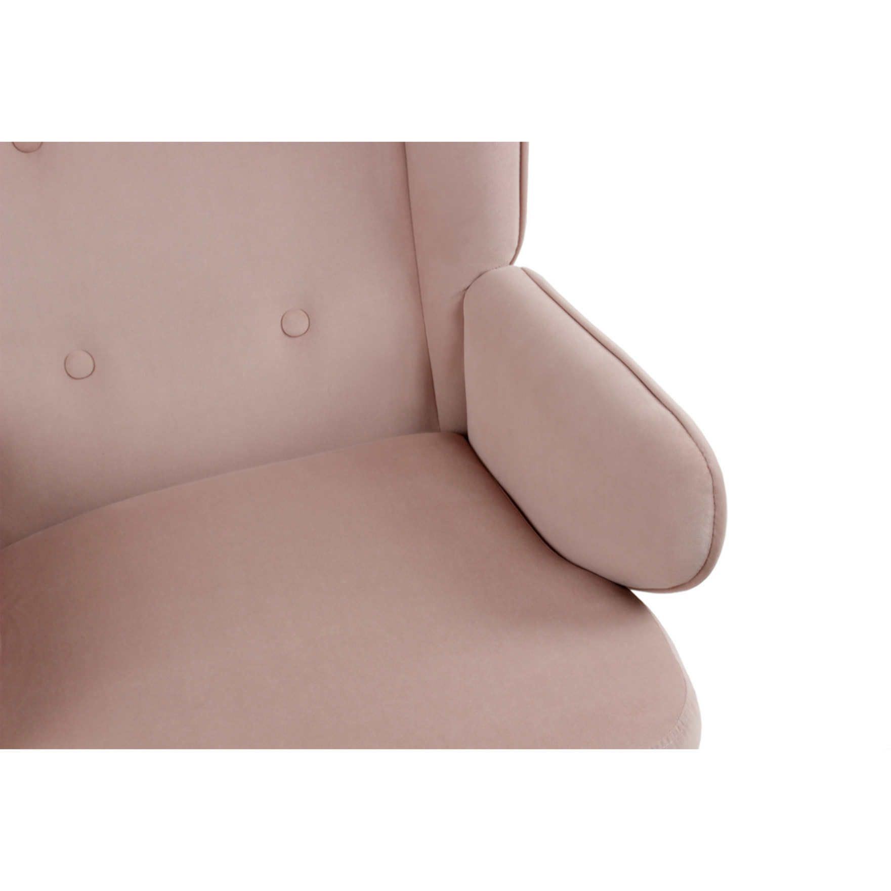 Sedia a dondolo Melorie in velluto rosa antico