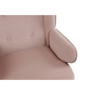 Sedia a dondolo Melorie in velluto rosa antico