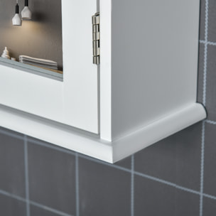 Armario de Baño con Espejo Armario con Espejo para Baño con 1 Estente de Almacenamiento Mueble para Baño Estilo Moderno 41x14x60 cm Blanco