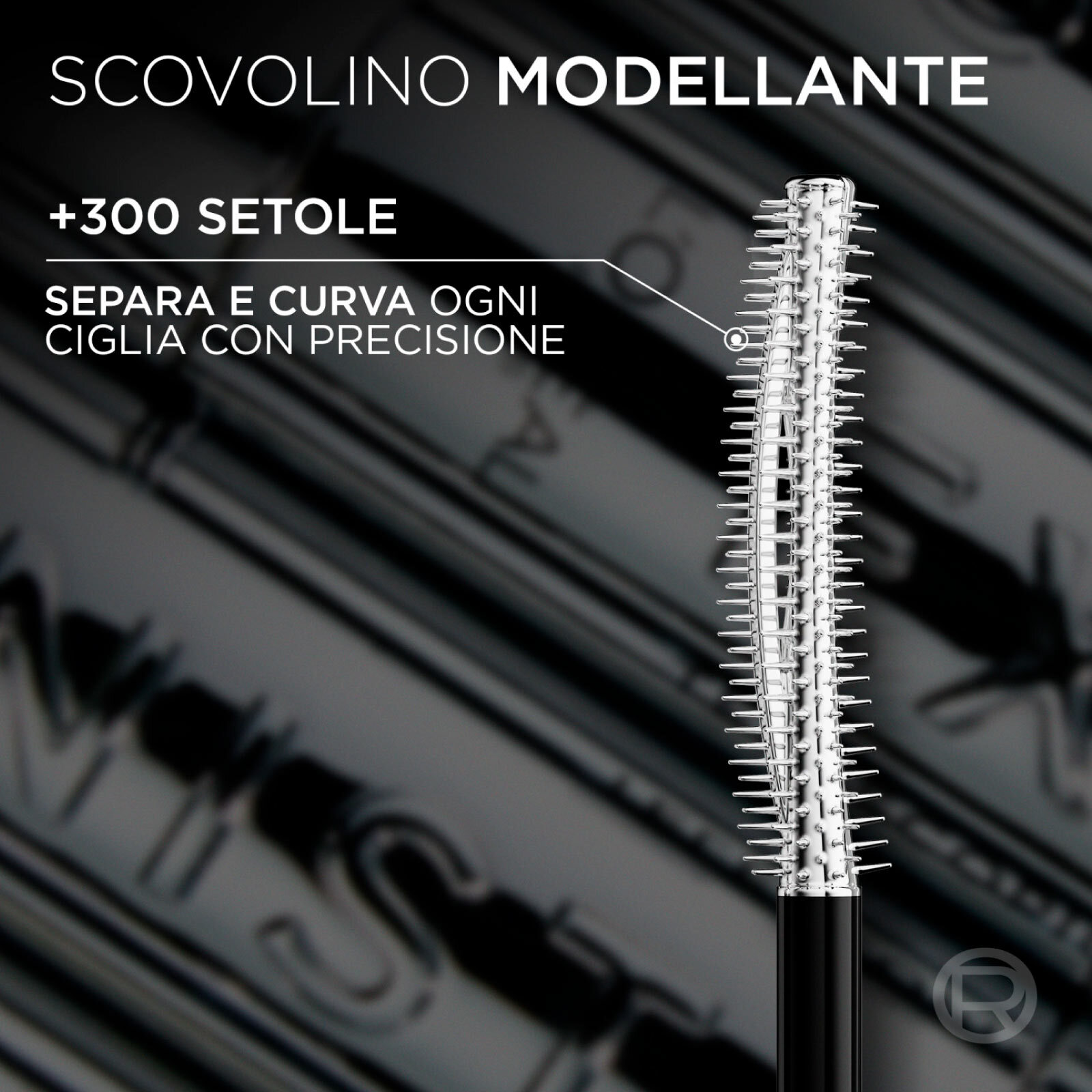 Mascara Allungante Nero Telescopic Extensionist con Scovolino Curvo Modellante per Ciglia Definite e Incurvate