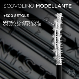 Mascara Allungante Nero Telescopic Extensionist con Scovolino Curvo Modellante per Ciglia Definite e Incurvate