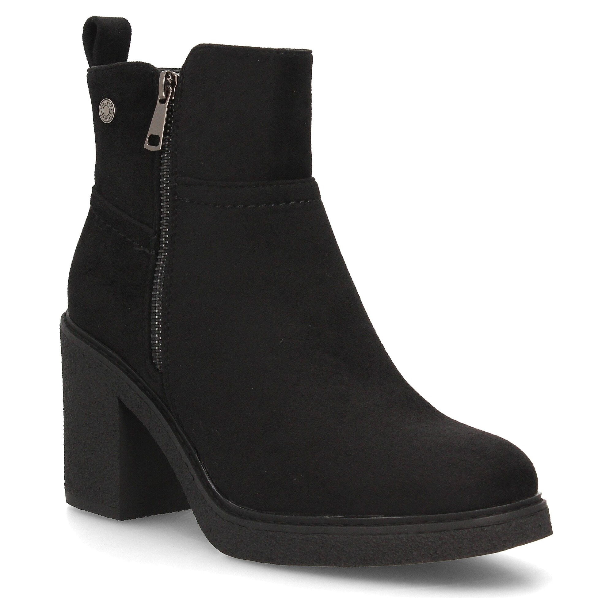 Botines Chelsea Mujer Negros con Plataforma y Tacón Ancho, cremallera lateral