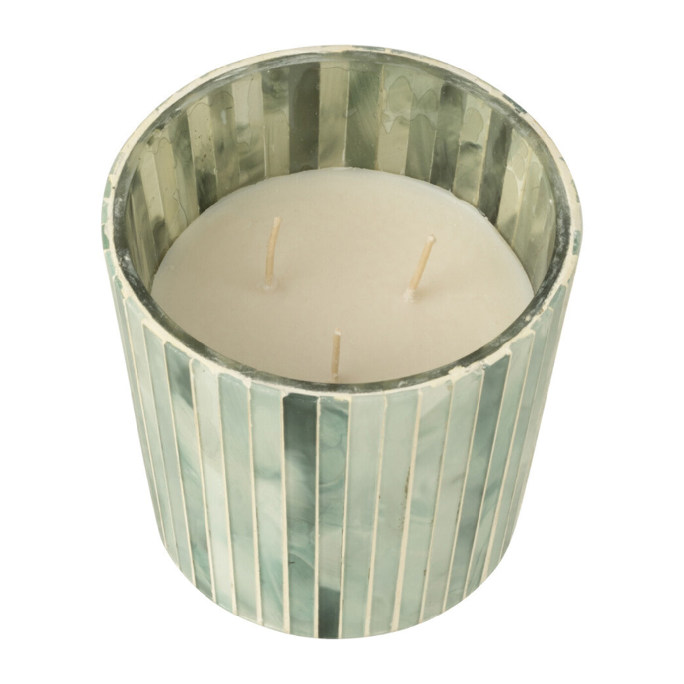 J-Line bougie parfumée Noa - Seaside Bliss - verre - bleu clair - small - 45H