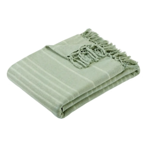 Jeté de lit Anjali 230x250 vert céladon en coton