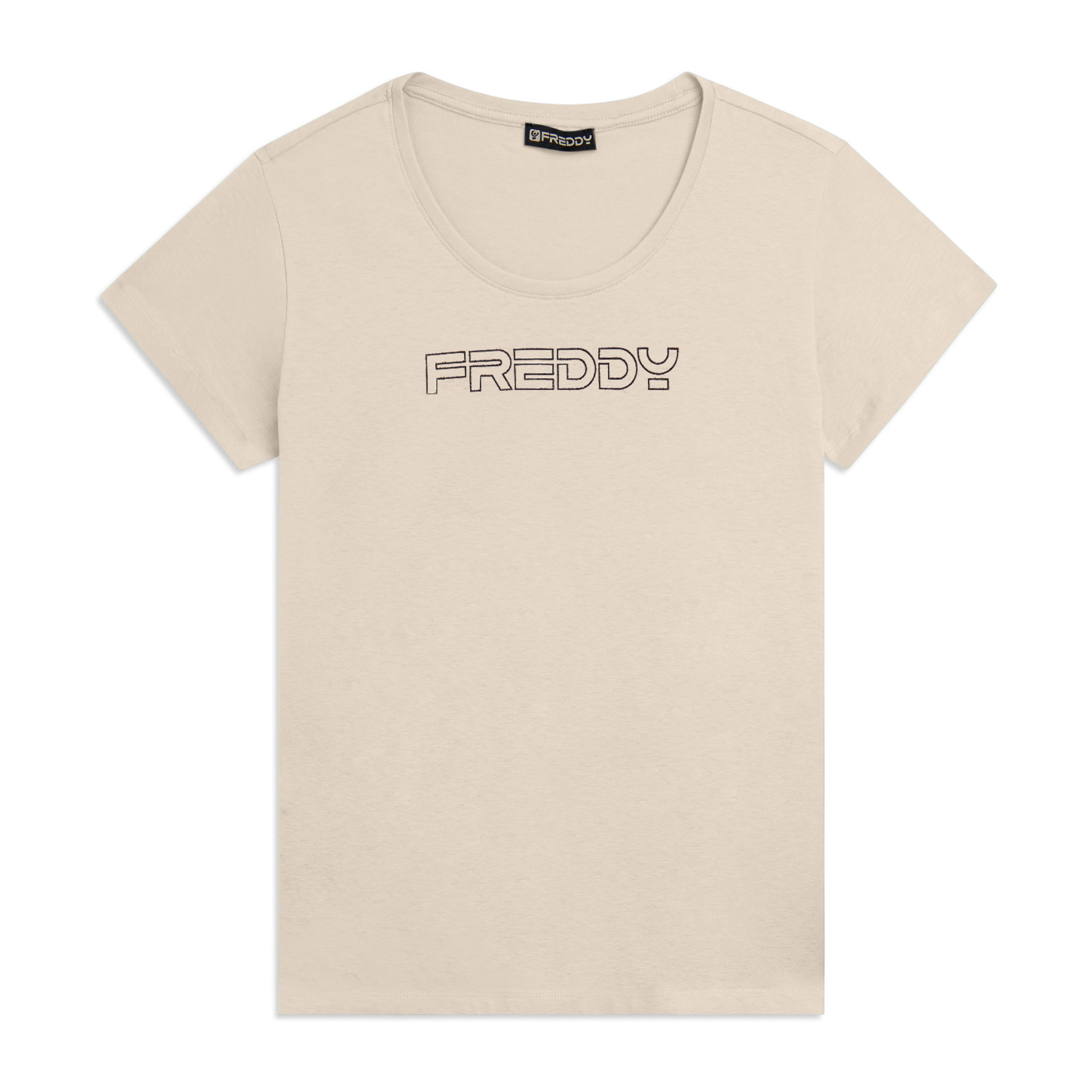 T-shirt Manica Corta con Logo FREDDY in Outline Glitter