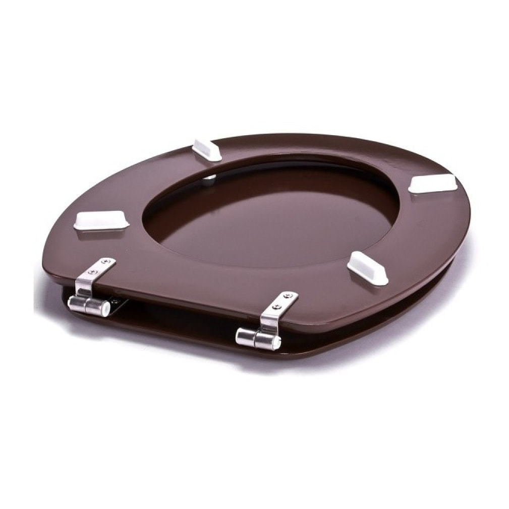 Abattant wc MDF CLEO Marron Chocolat - Charnières Inox MSV