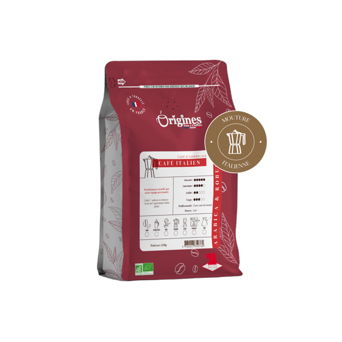 Café Bio - Italien - Blend Arabica et Robusta - Italienne 250g