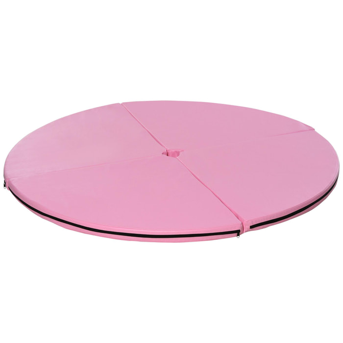 Tapis de pole dance pliable - pole dance mat - tapis de protection Ø 150 cm épaisseur 5 cm - revêtement PVC rose