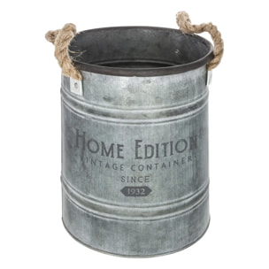 Set de 2 seaux métal gris D19/23cm