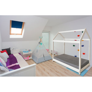 Lit Cabane pour enfant "Camilla" - 140 x 70 cm - Blanc