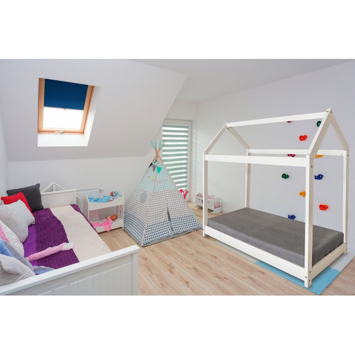 Lit Cabane pour enfant "Camilla" - 140 x 70 cm - Blanc