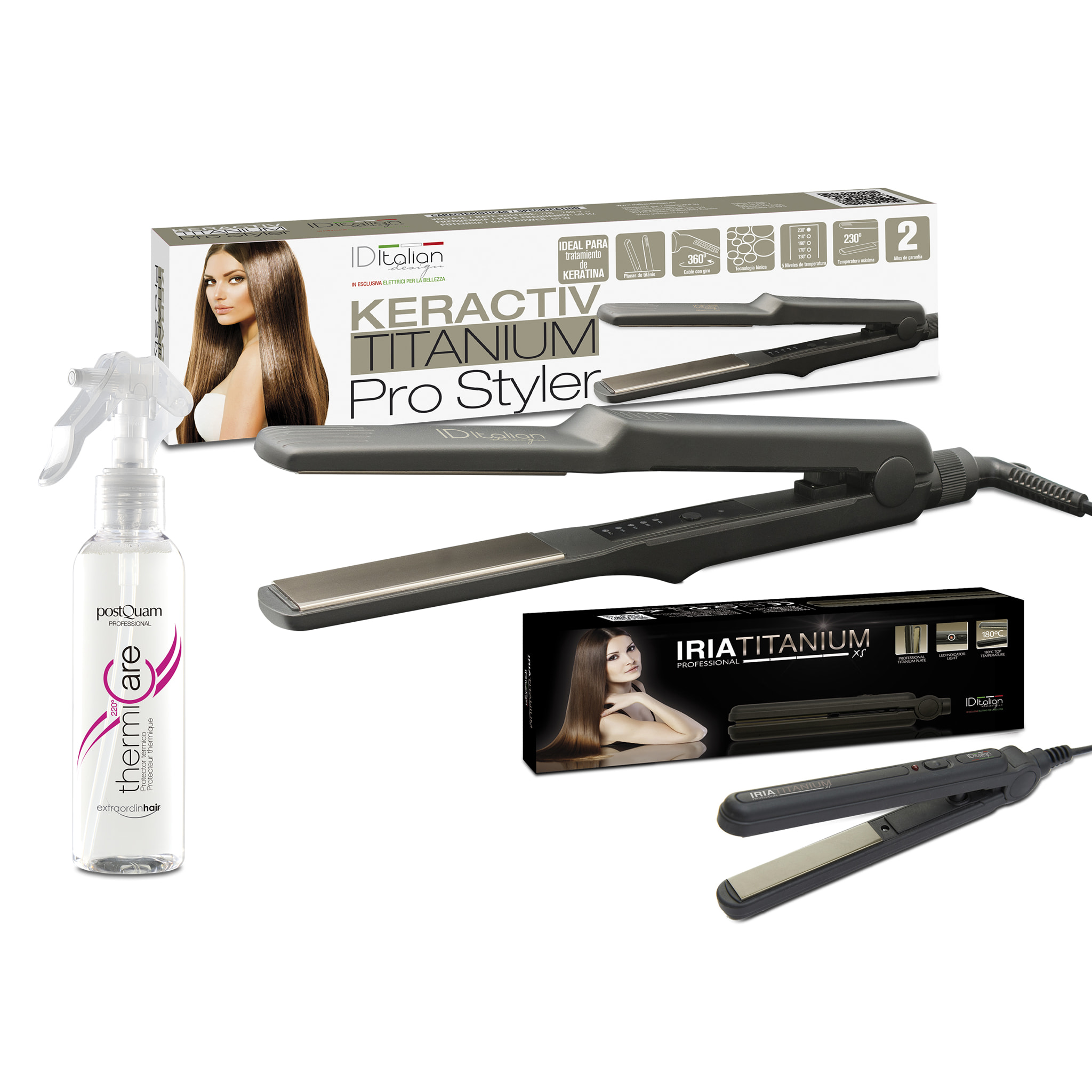 Pack de 2 lisseur: 1 lisseur plaque en titane + 1 lisseur professionnel de voyage