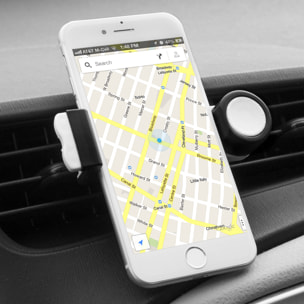 DAM Porta smartphone da auto per presa d'aria 3x2x9 Cm. Colore bianco