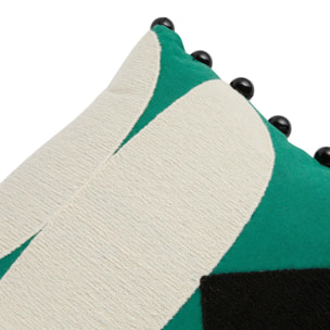 Coussin brodé "Malakite" vert cèdre 30x30cm