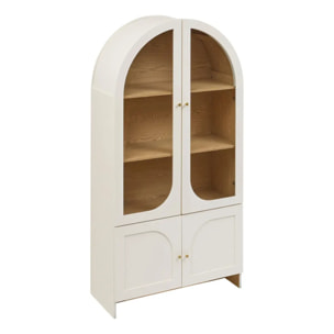 Vaisselier 4 portes 4 niveaux ivoire H180cm
