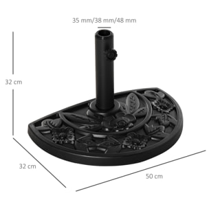 Soporte De Sombrilla Ajustable De Hdpe 50x32x32cm Negro