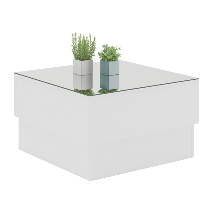 Mesa de centro PARTY blanco - blanco y espejo - 60x60x35cm